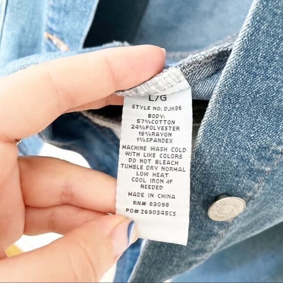 CI SONO denim jeans jacket button closure sz Large - Picture 5 of 6